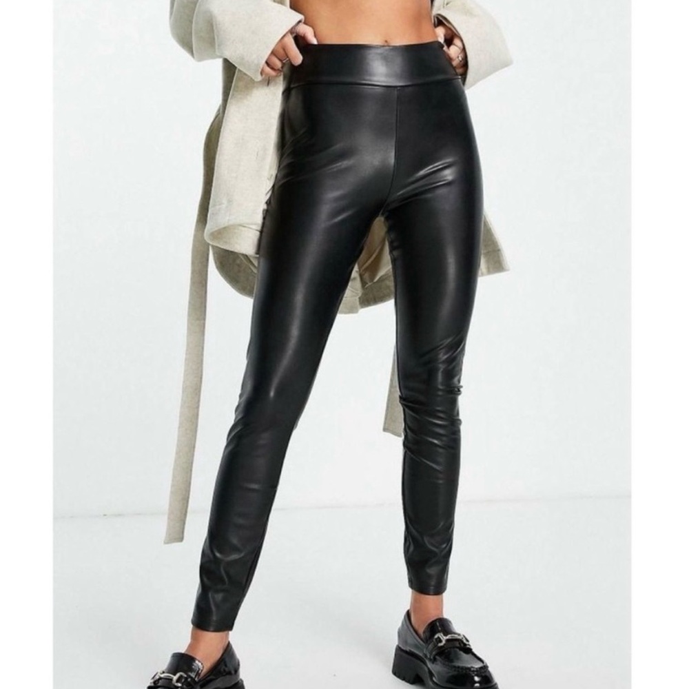 Abercrombie & Fitch Black Faux Leather Legging